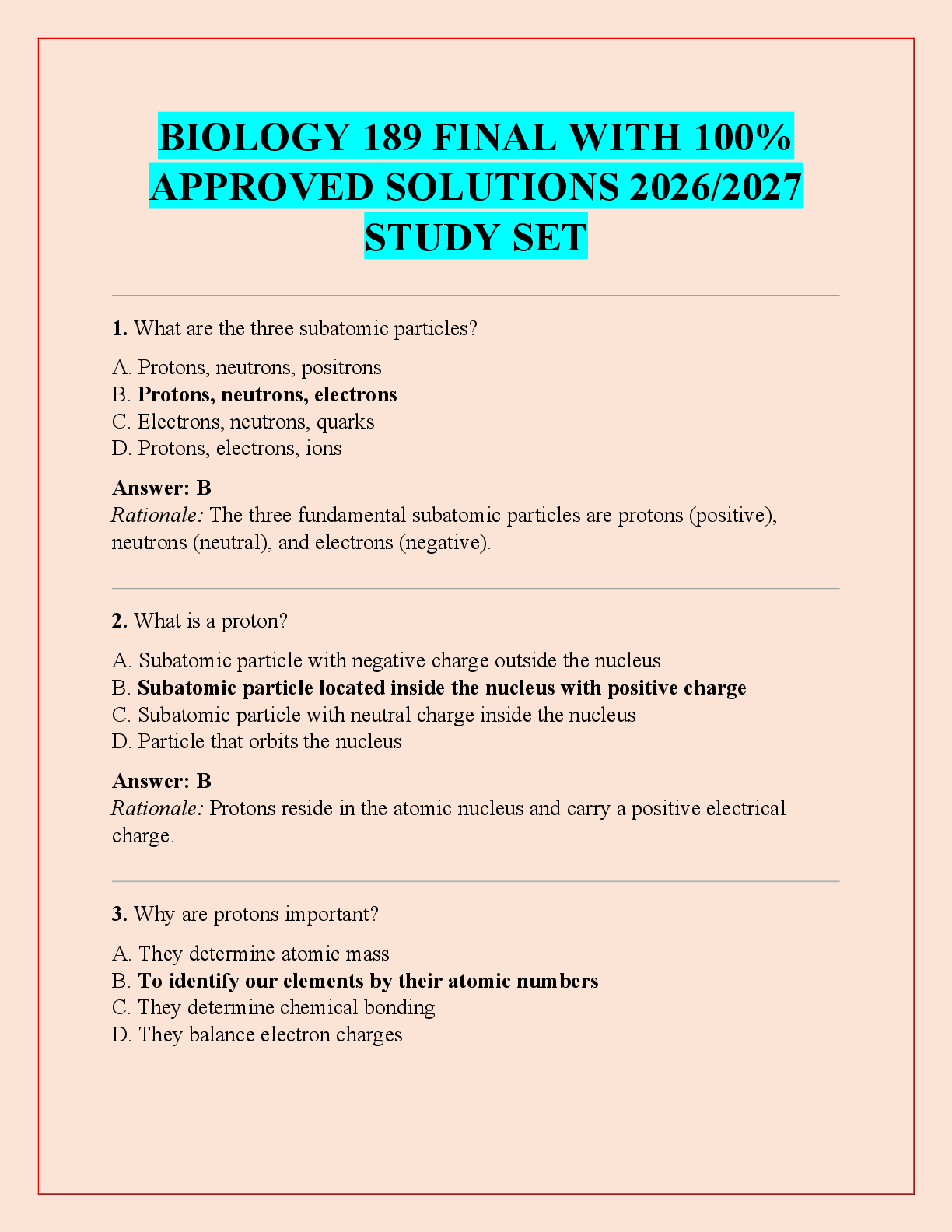 Recommended document preview for BIOLOGY 189 FINAL WITH 100%  APPROVED SOLUTIONS 2026/2027  STUDY SET
