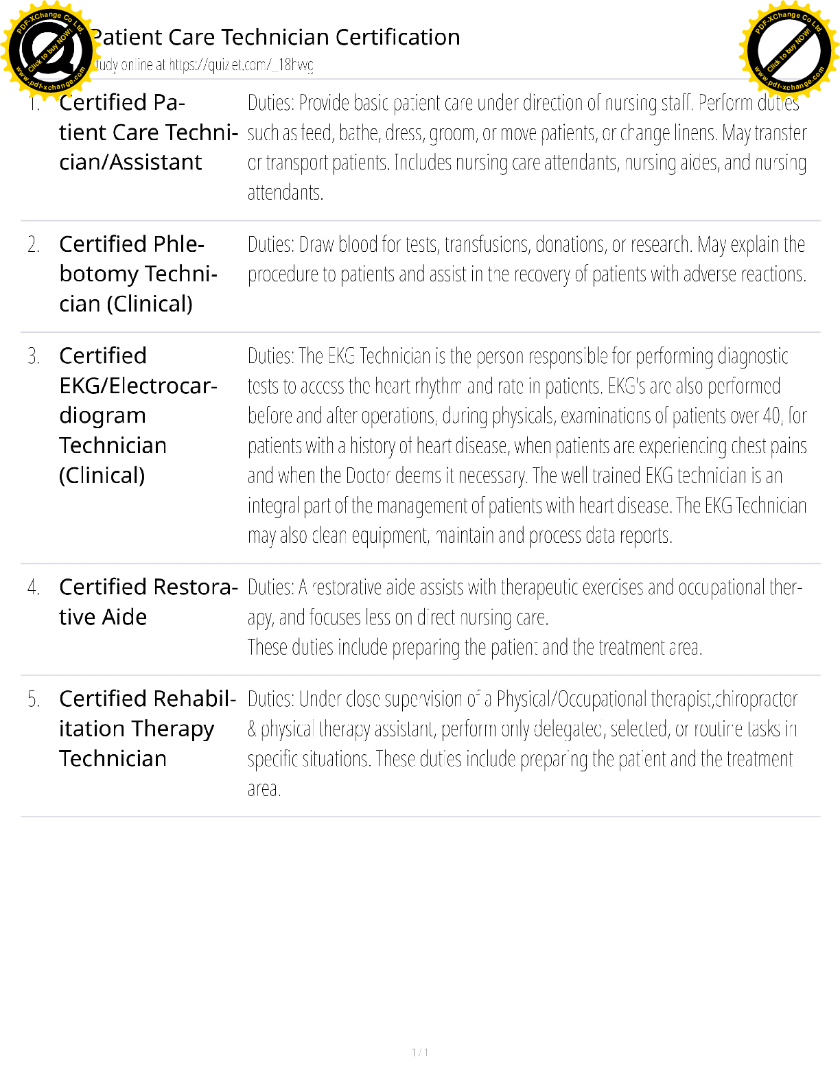Recommended document preview for Patient care technician / score 100% / 2025 update / PCT certification exam study guide