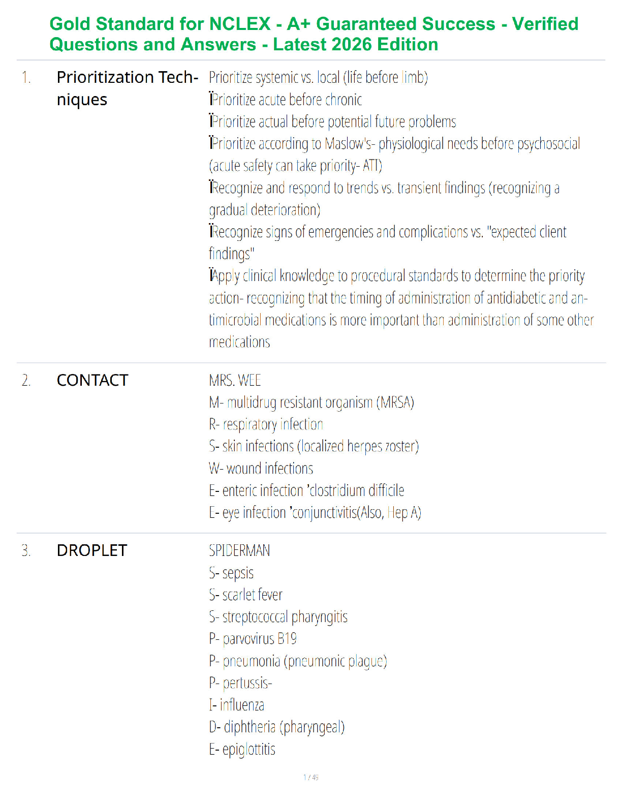 Recommended document preview for Gold Standard for NCLEX - A+ Guaranteed Success - Verified Questions and Answers - Latest 2026 Edition