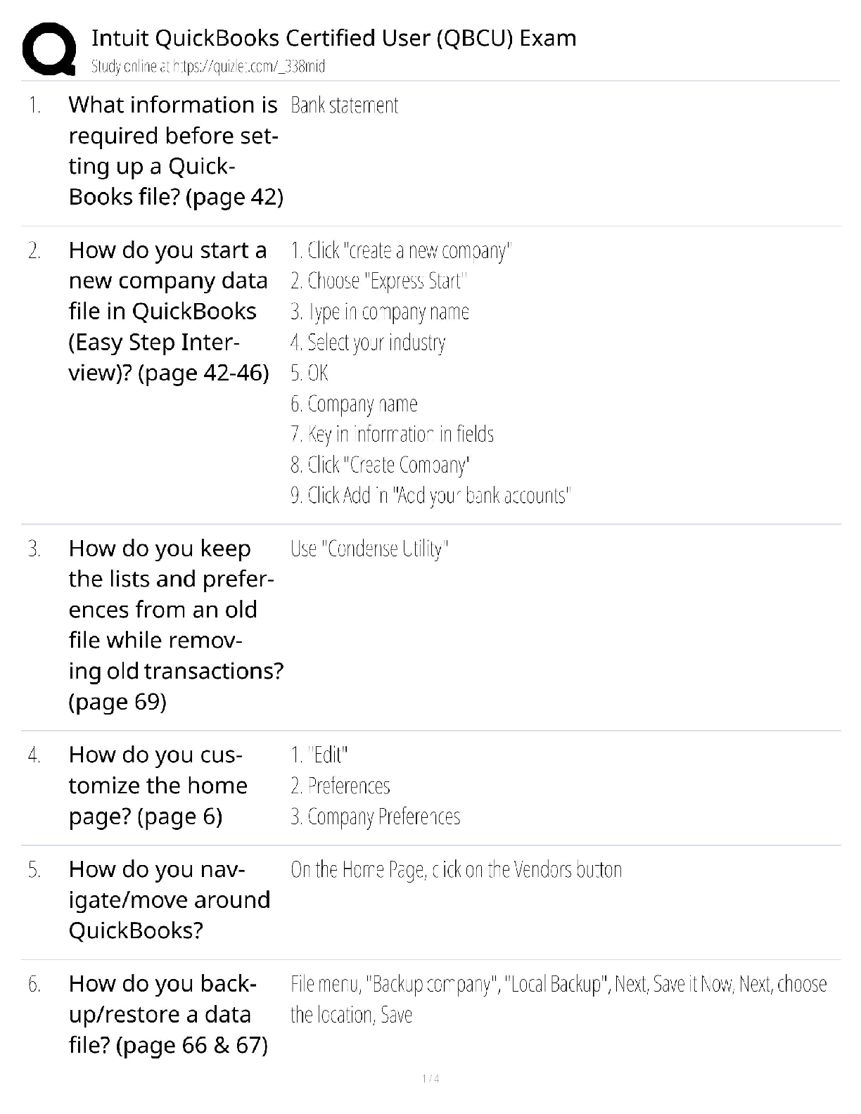 Recommended document preview for Intuit QBCU exam / score 100% / 2025 update / QuickBooks certified user study guide