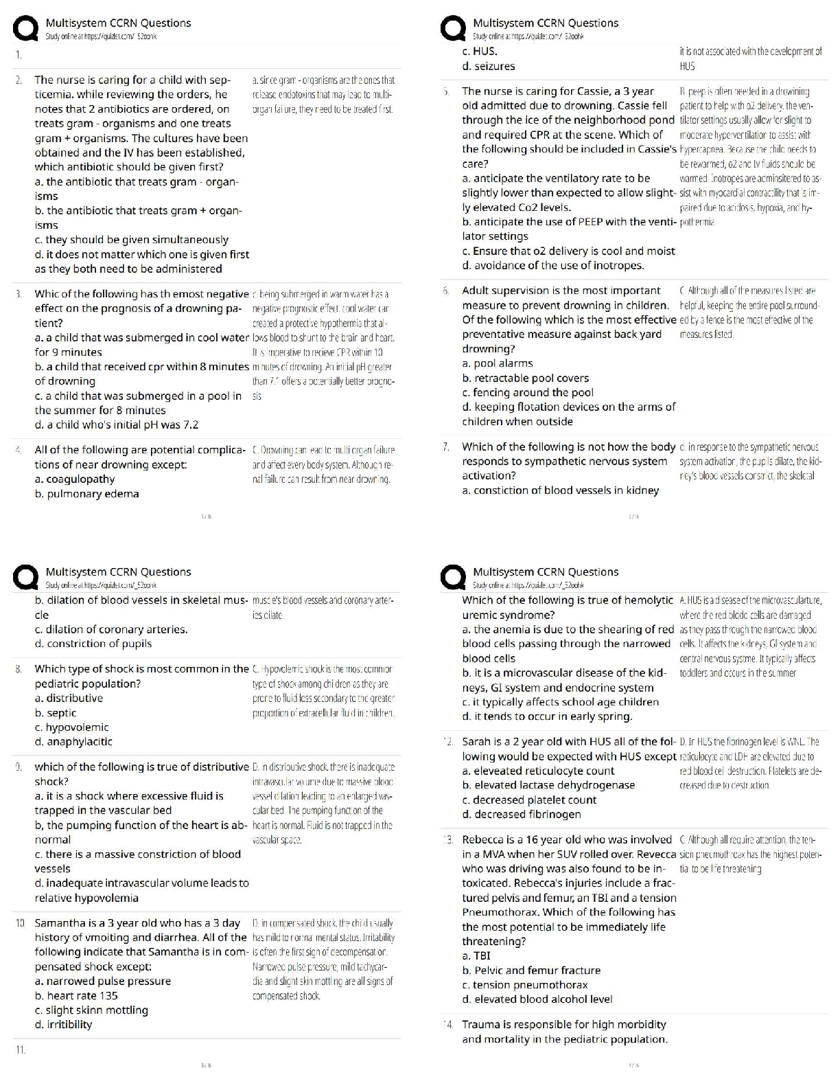 Preview of Multisystem CCRN Questions 2026 / Score 100% / AACN New Version / ICU Practice Test