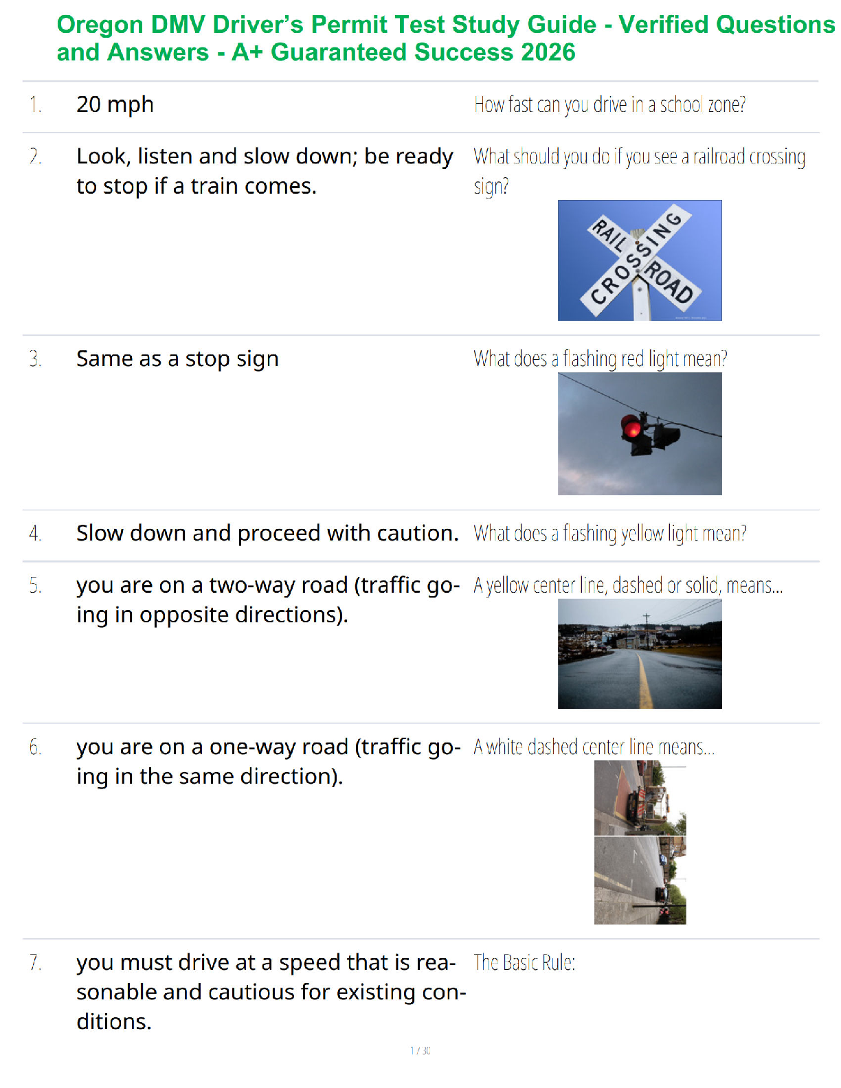 Oregon DMV Driver’s Permit Test Study Guide - Verified Questions and Answers - A+ Guaranteed Success 2026