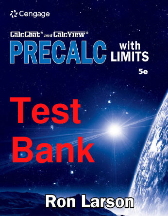 Preview of Test Bank Precalculus with Limits 5th Edition By Ron Larson, Paul Battaglia