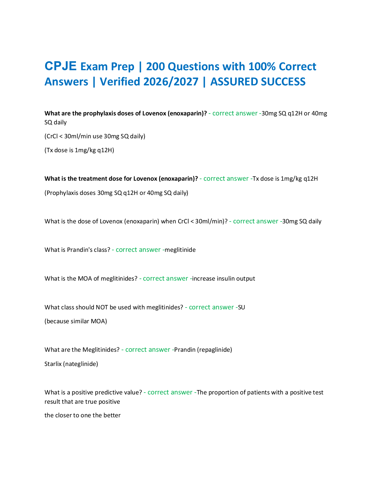 Recommended document preview for CPJE Exam Prep | 200 Questions with 100% Correct  Answers | Verified 2026/2027 | ASSURED SUCCESS