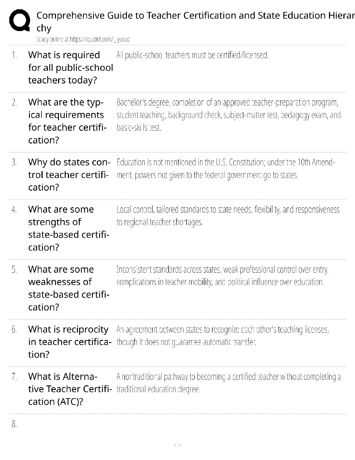 Recommended document preview for Teacher Certification Guide / Score 100% / New Version / 2025 Update