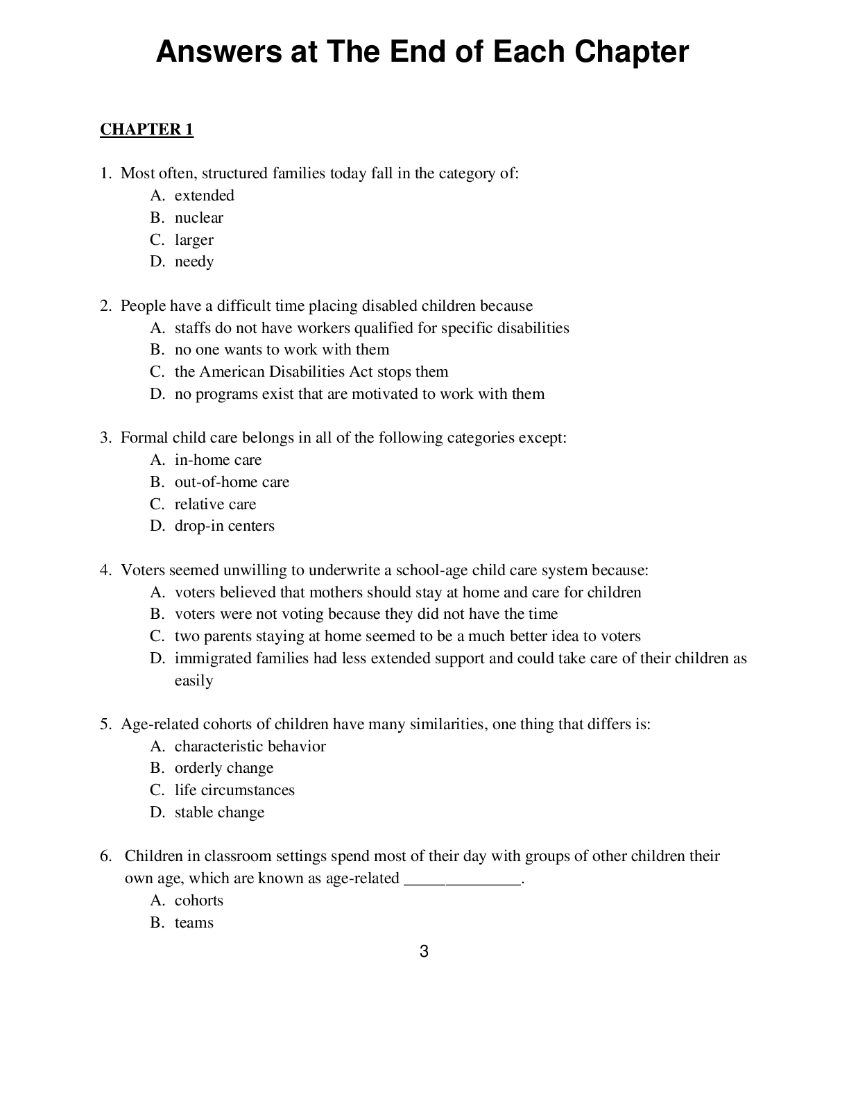 Preview of Working with School-Age Children 2nd Edition By Marlene A. Bumgarner, Mary Hoshiko Haughey Test Bank