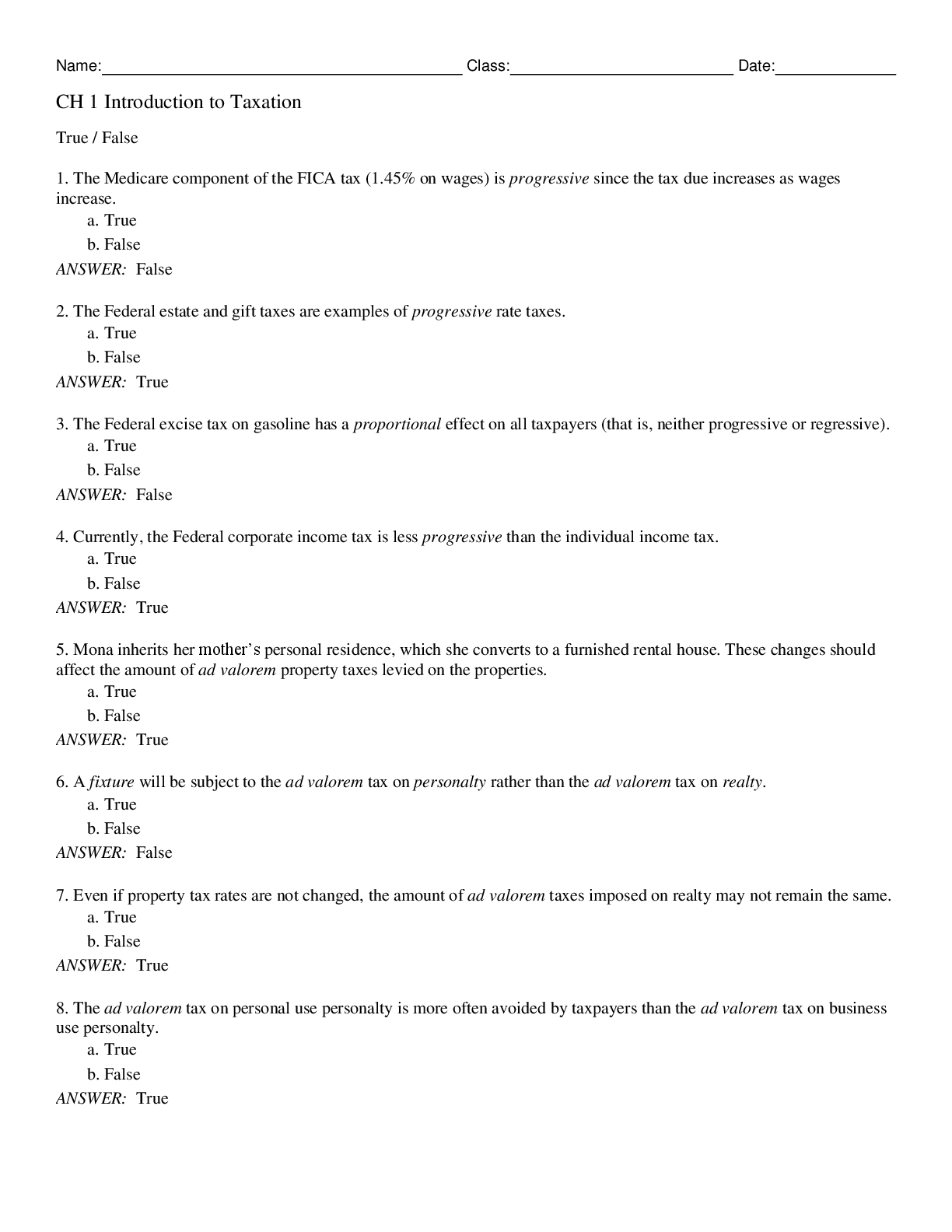 South-Western Federal Taxation 2023 Essentials of Taxation Individuals and Business Entities 26th Edition By Nellen, Cuccia, Persellin, Young Test Bank