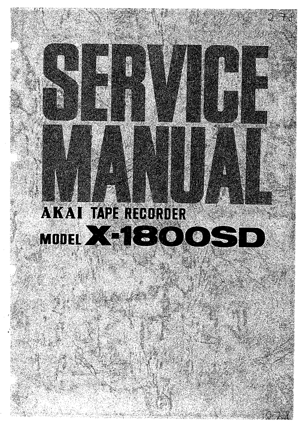 Recommended document preview for AKAI X-1800SD Service & User Manual X1800 SD 1800