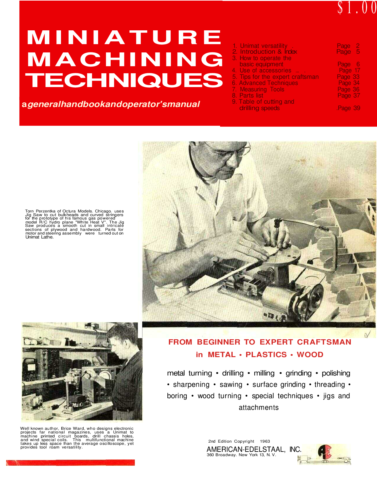 Recommended document preview for Unimat Lathe DB200 Manual, Parts List, Machining Techniques