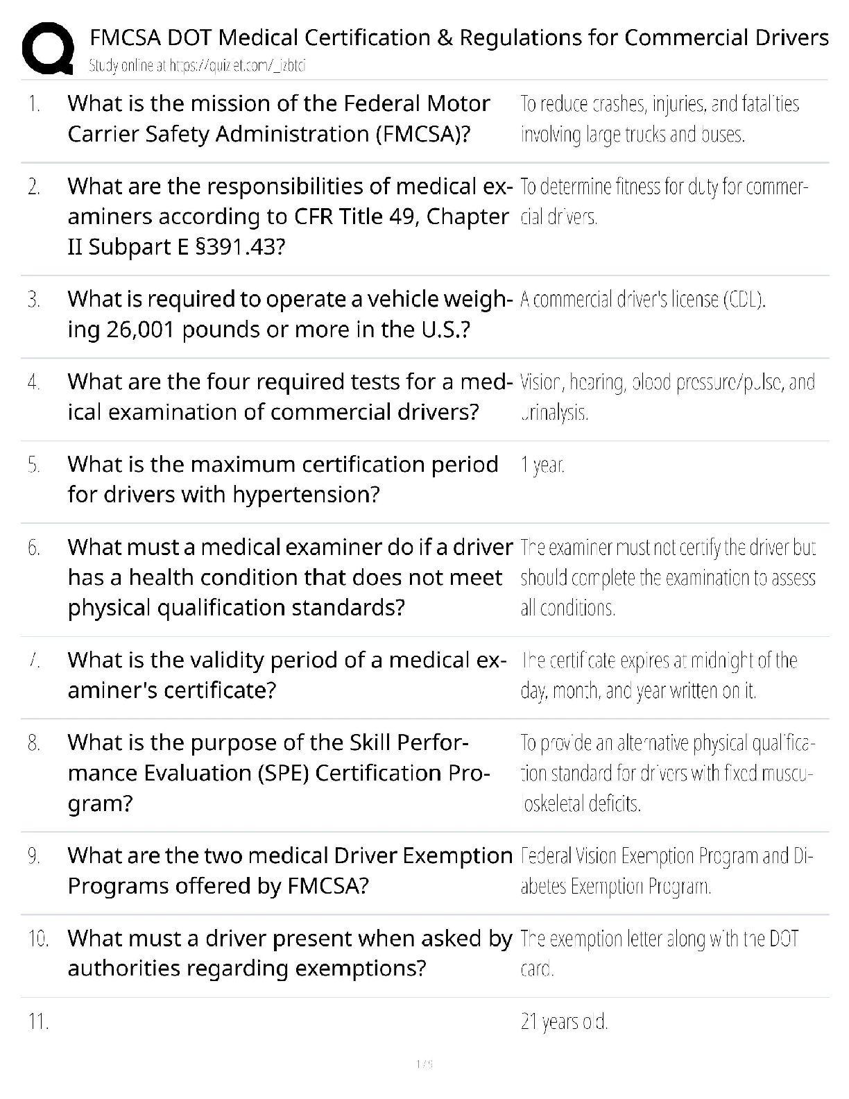 Recommended document preview for FMCSA DOT Medical Certification Drivers / Score 100% / New Version / 2025 Update
