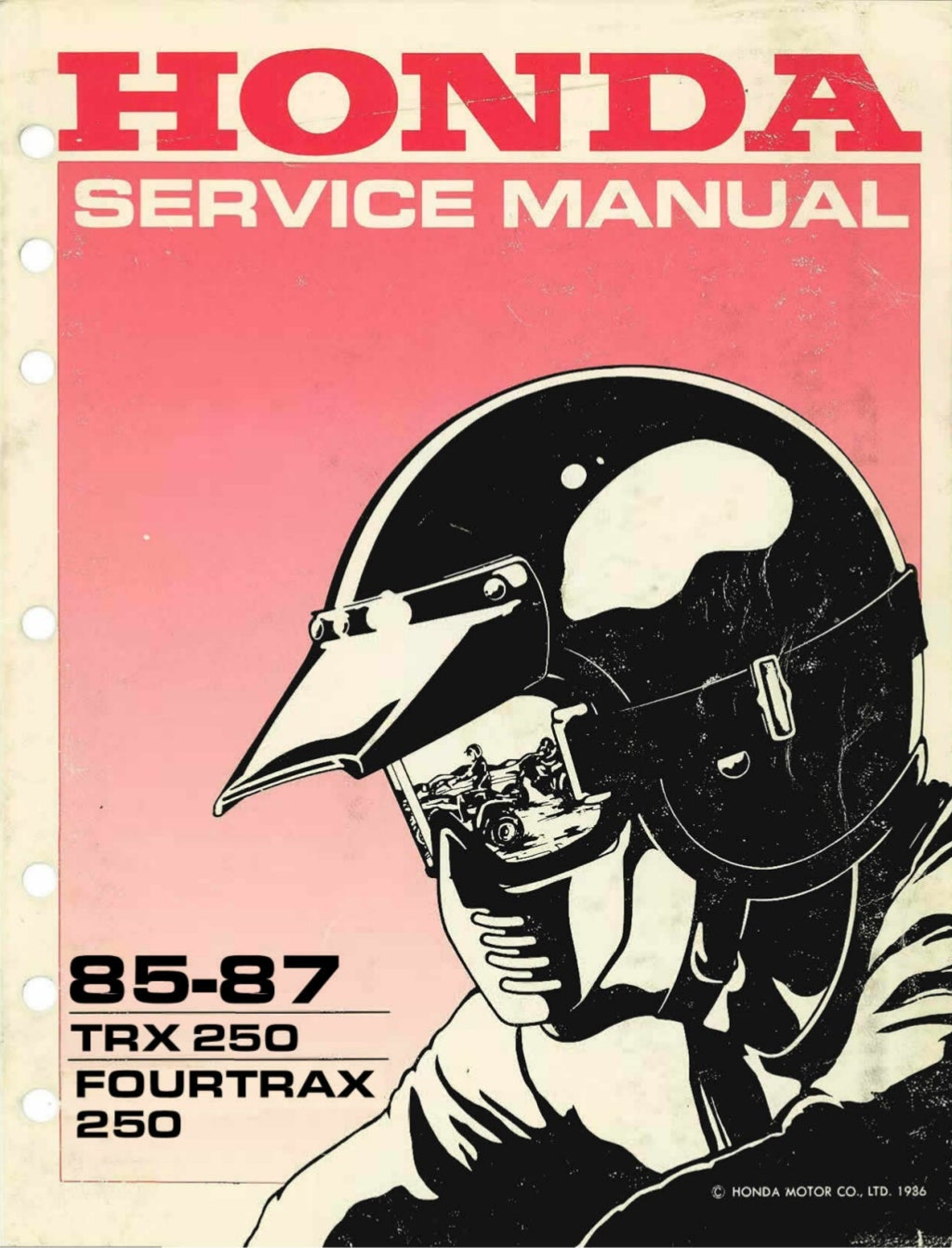 Recommended document preview for HONDA FOURTRAX TRX250X Repair Manual 87-88