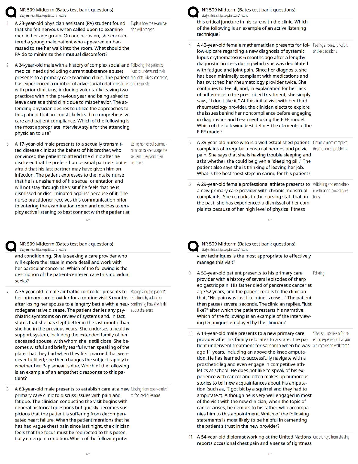 Recommended document preview for NR 509 Midterm (Bates Test Bank Questions) / Score 100% / New Version / 2026 Update