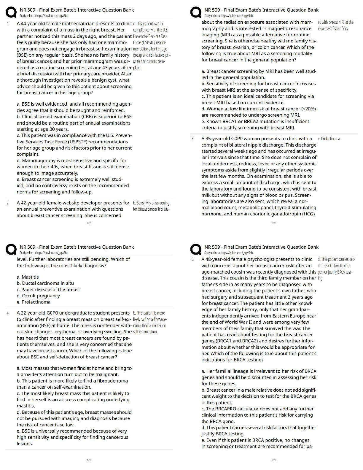 Recommended document preview for NR 509 - Final Exam Bate's Interactive Question Bank / Score 100% / New Version / 2026 Update