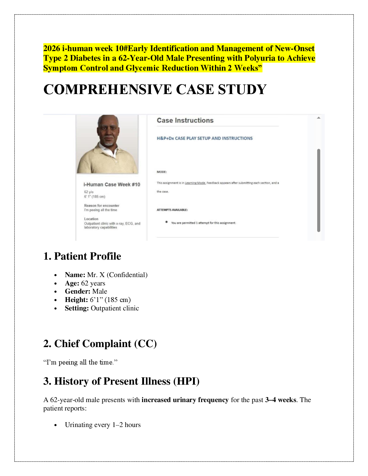 Preview of 2026 i-human week 10#Early Identification and Management of New-Onset Type 2 Diabetes in a 62-Year-Old Male Presenting with Polyuria to Achieve Symptom Control and Glycemic Reduction Within 2 Weeks