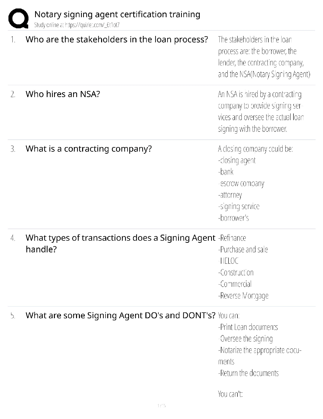 Preview of Notary Signing Agent Training Certification / Score 100% / New Version / 2025 Update