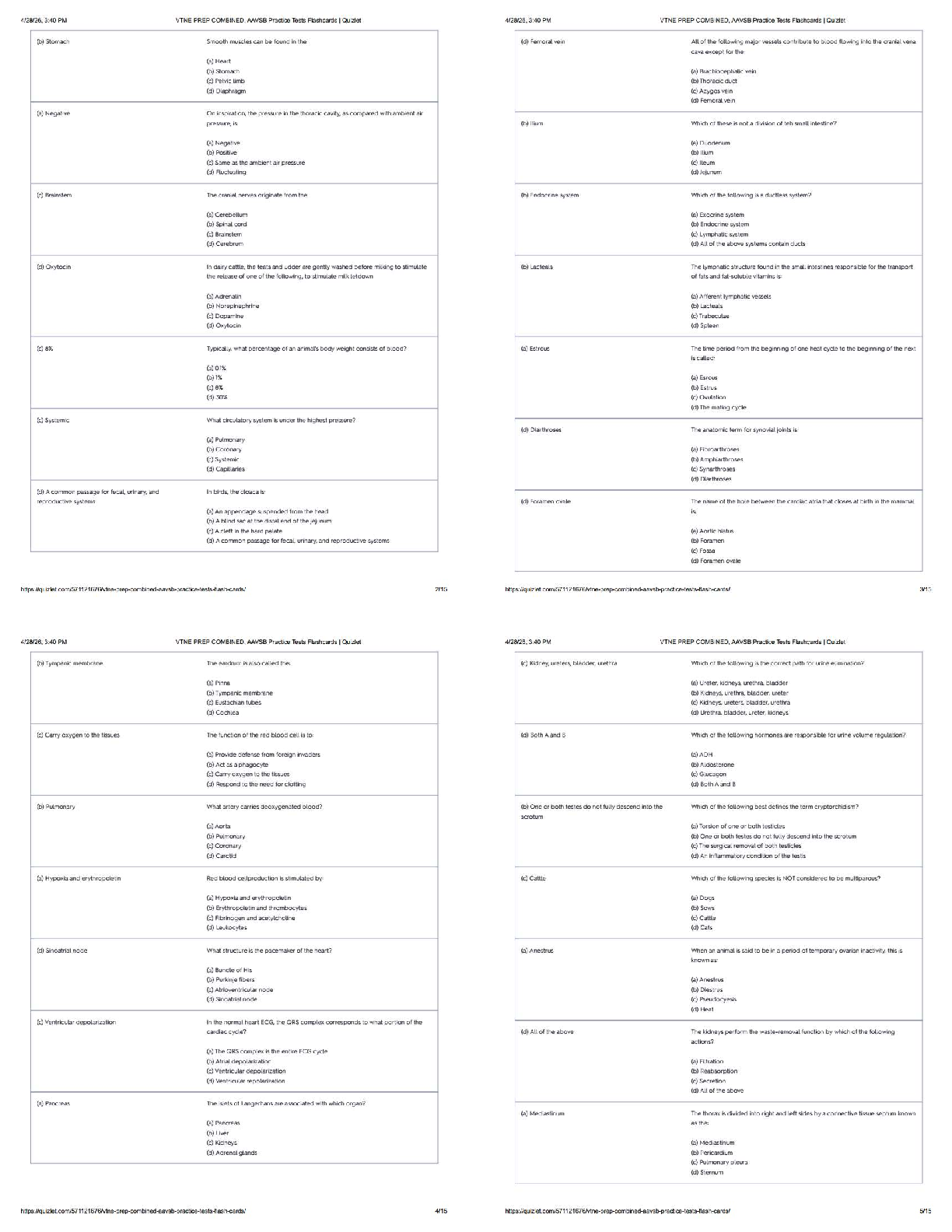 Recommended document preview for VTNE PREP COMBINED / AAVSB Practice Tests / Score 100% New Version 2026 Update