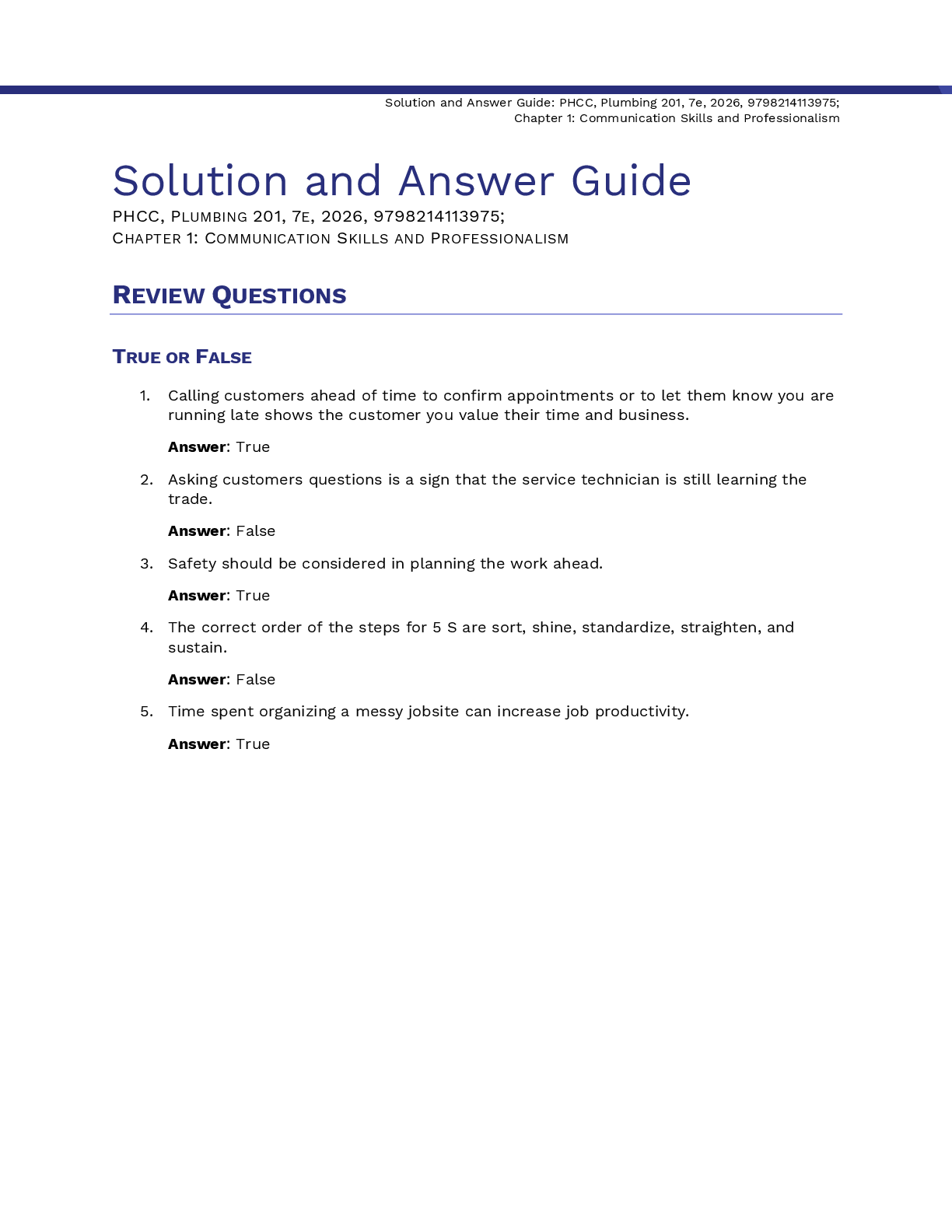 Recommended document preview for Solutions Manual For Plumbing 201 7th Edition By PHCC Educational Foundation, Edward Moore
