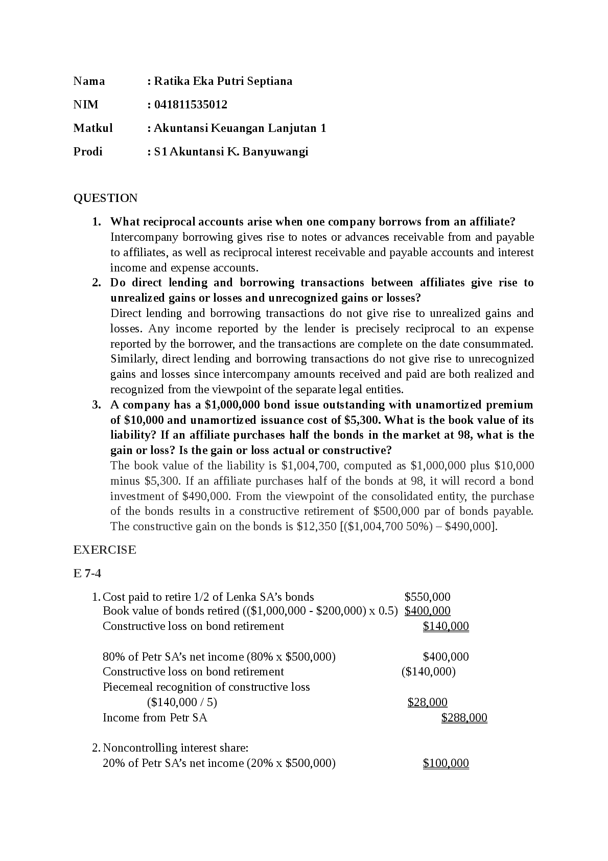 Preview of What reciprocal accounts arise when one company borrows from an affiliate?