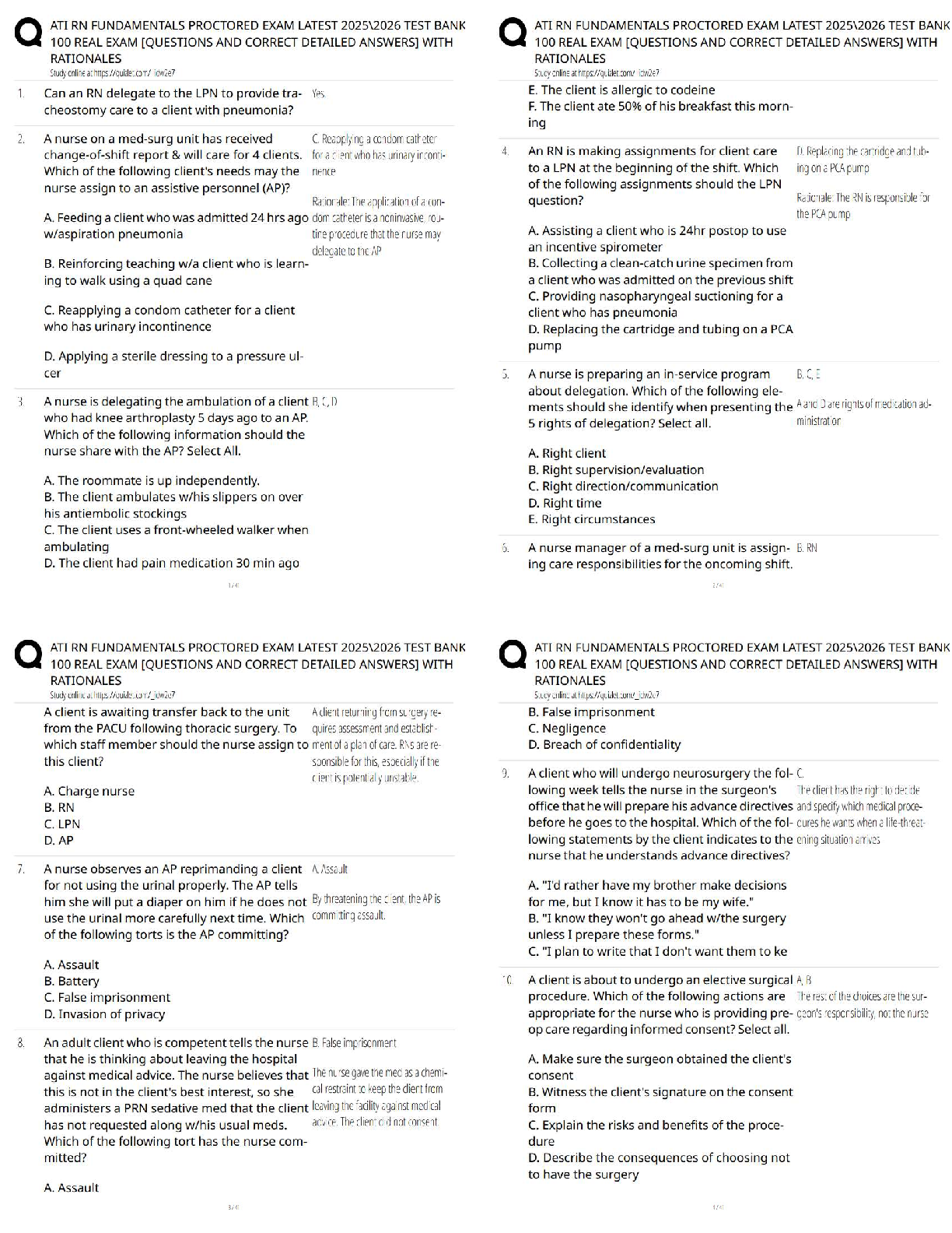 Recommended document preview for ATI RN Fundamentals Proctored Exam Latest 2025 2026 Test Bank 100 Real Exam / Score 100% / New Version / 2026 Update