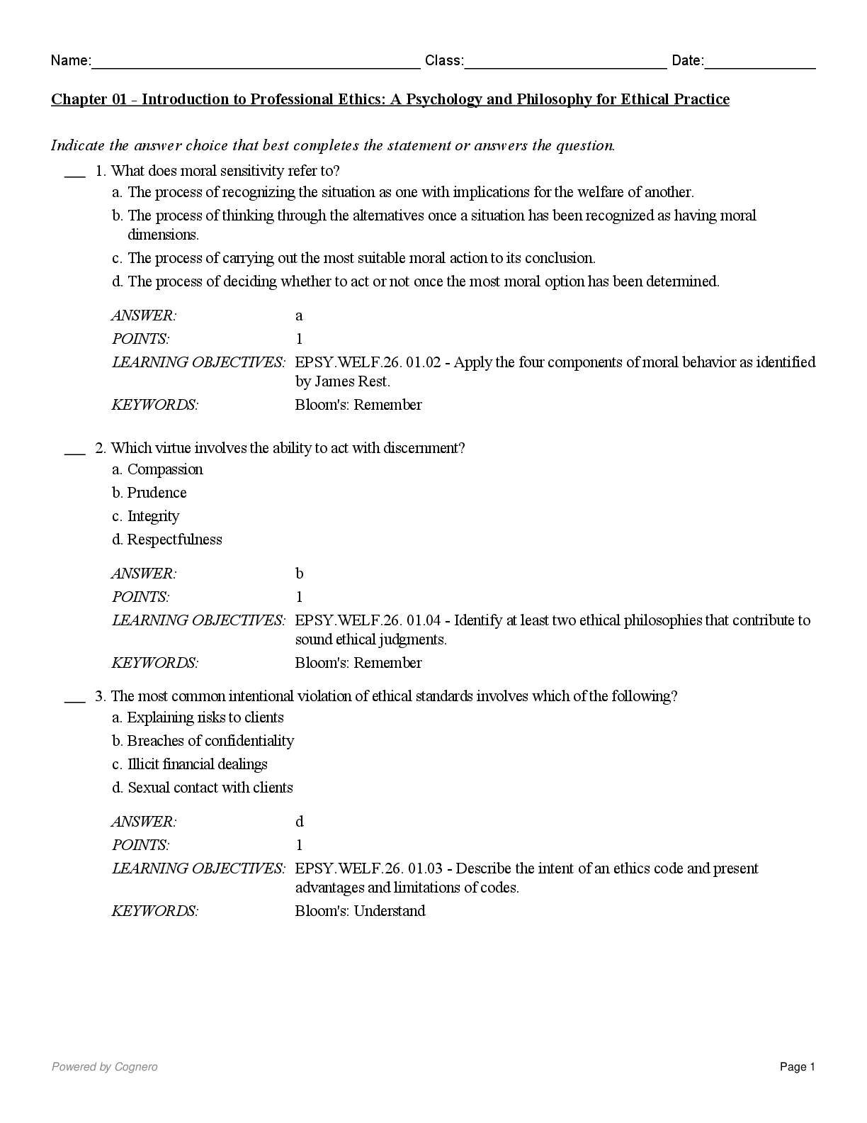 Recommended document preview for Test Bank For Ethics in Counseling and Psychotherapy 7th Edition By Elizabeth Reynolds Welfel, Mark Leach, chapt 1-15