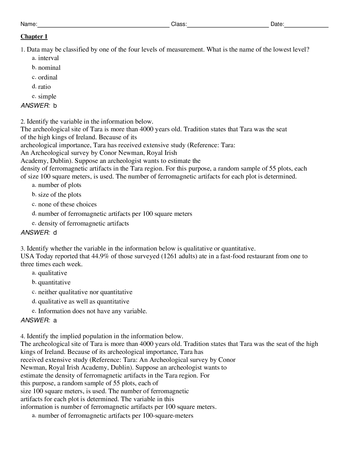 Preview of Test Bank for Understandable Statistics, 13th Edition By Charles Brase, Corrinne Brase, Ja