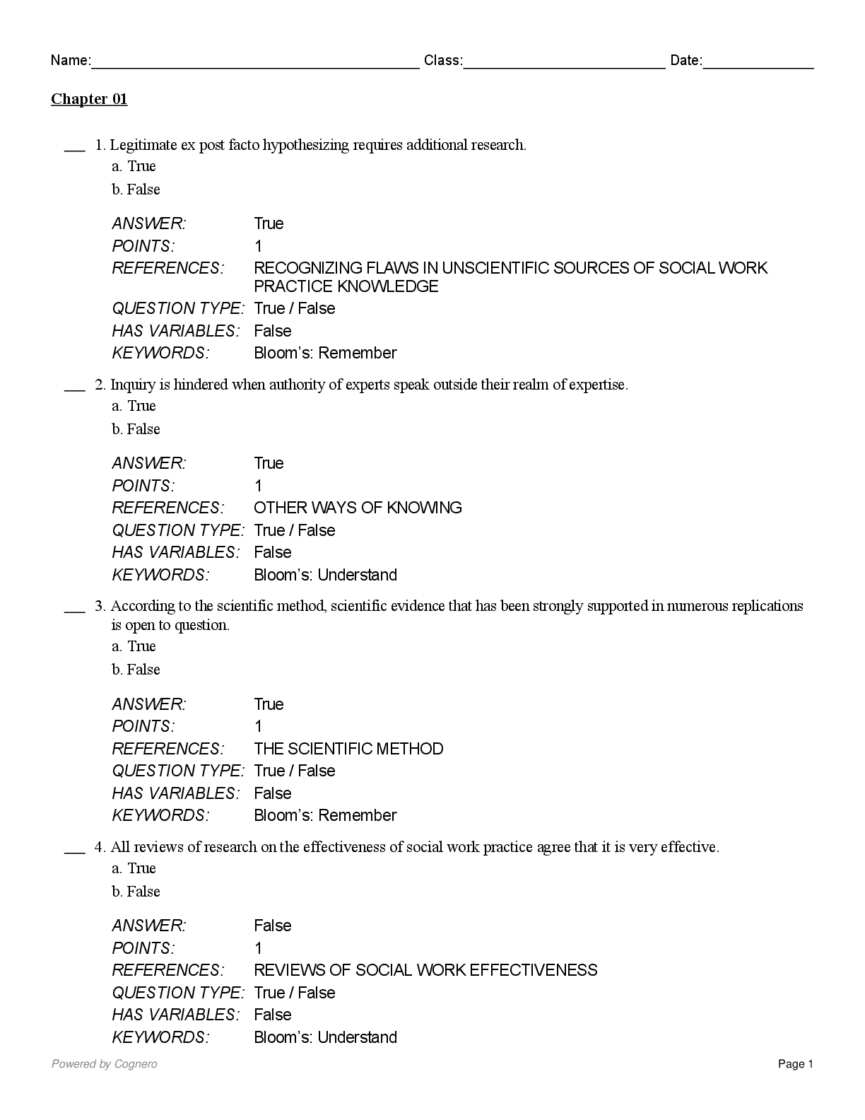 Recommended document preview for Test Bank For Empowerment Series Research Methods for Social Work 10th Edition By Allen Rubin, Earl Babbie, Chapters 1-25