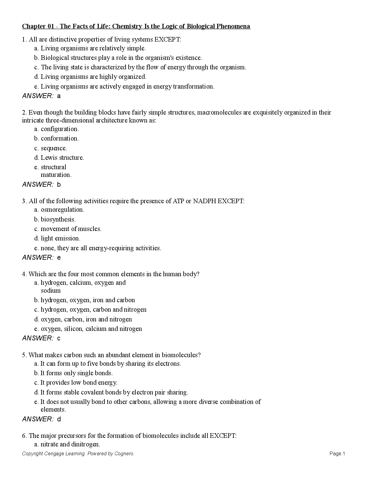 Test Bank For Biochemistry 7th Edition By Reginald Garrett, Charles Grisham, Chapters 1-32