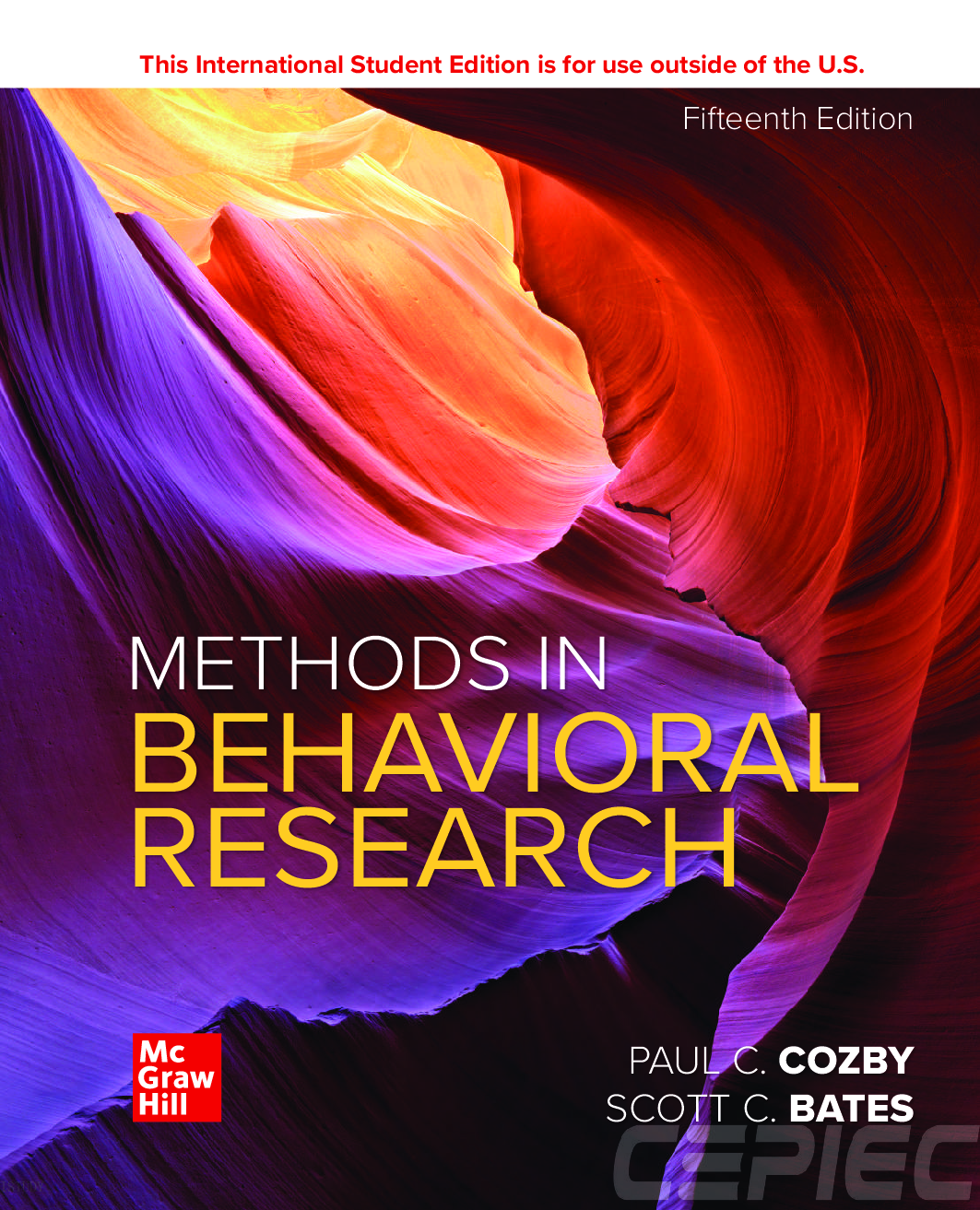 Methods in Behavioral Research 15th Edition By Paul Cozby, Scott Bates, eBook PDF, ISE