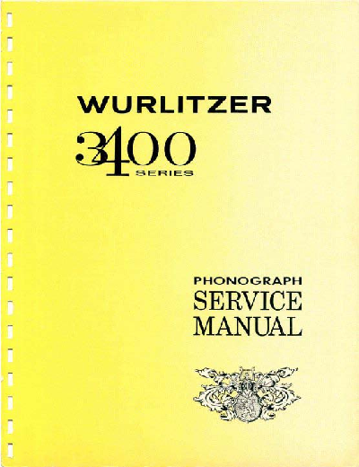 Recommended document preview for Wurlitzer 3400 Statesman Service Manual