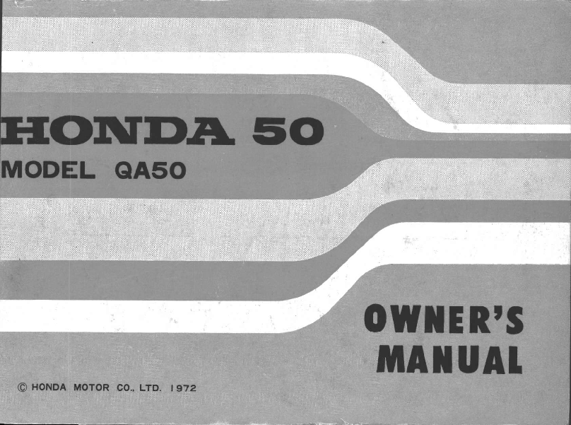 Preview of Honda 1972 QA50 K2 Owners Manual