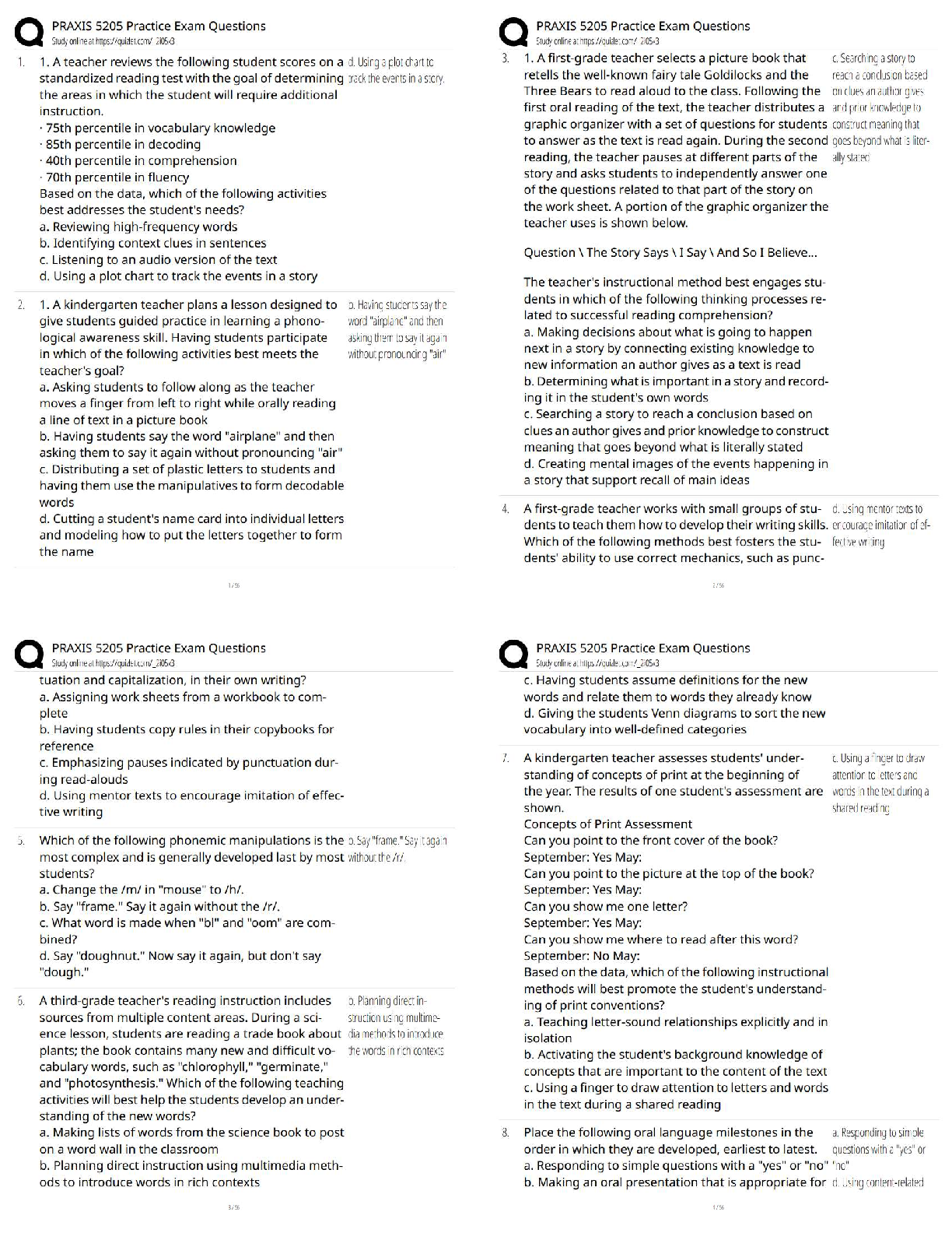 Recommended document preview for PRAXIS 5205 Practice Exam Questions / Score 100% / Latest 2025–2026 Updated Test Bank