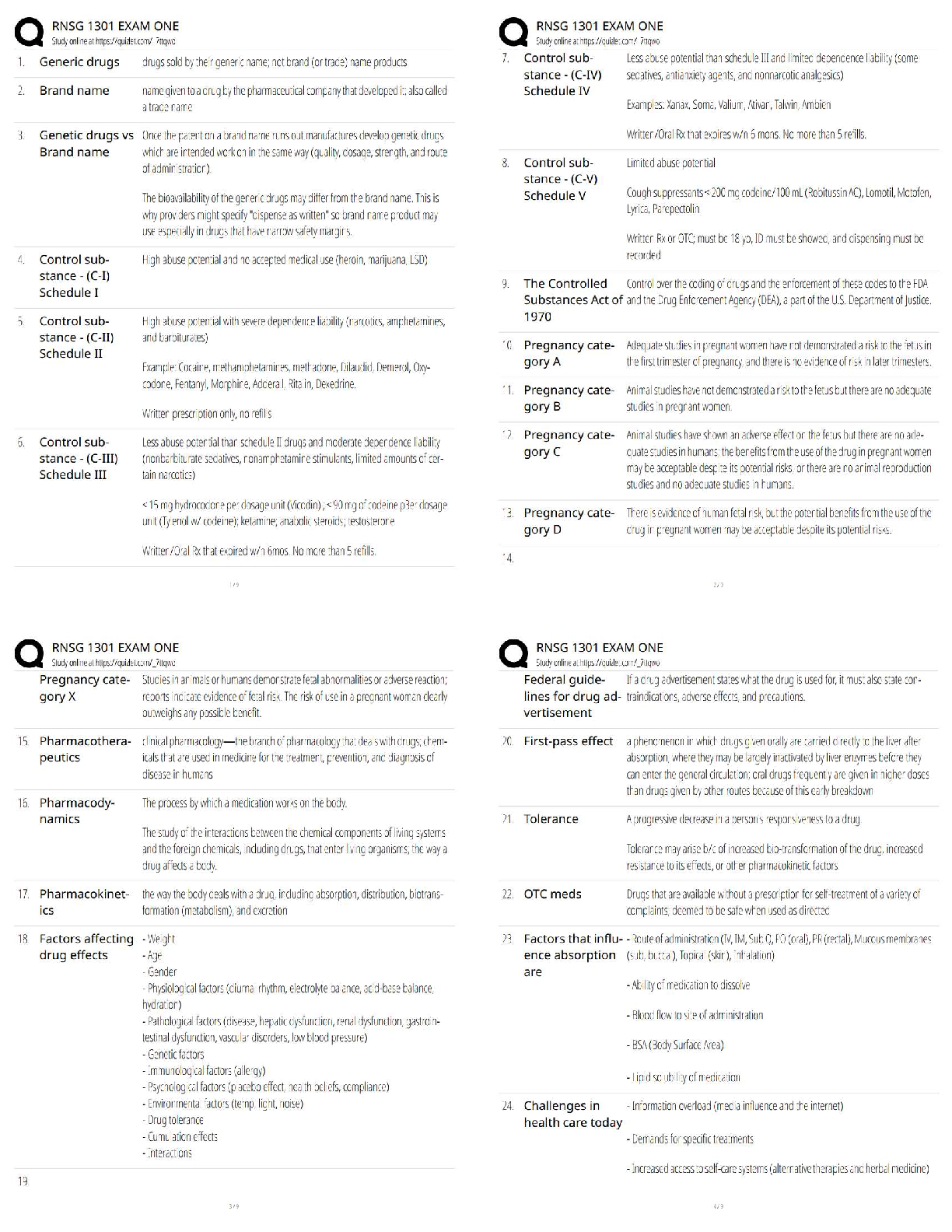 Preview of RNSG 1301 Exam One / Score 100% / New Version 2026 Study Guide, Practice Questions & NCLEX Pharmacology Review