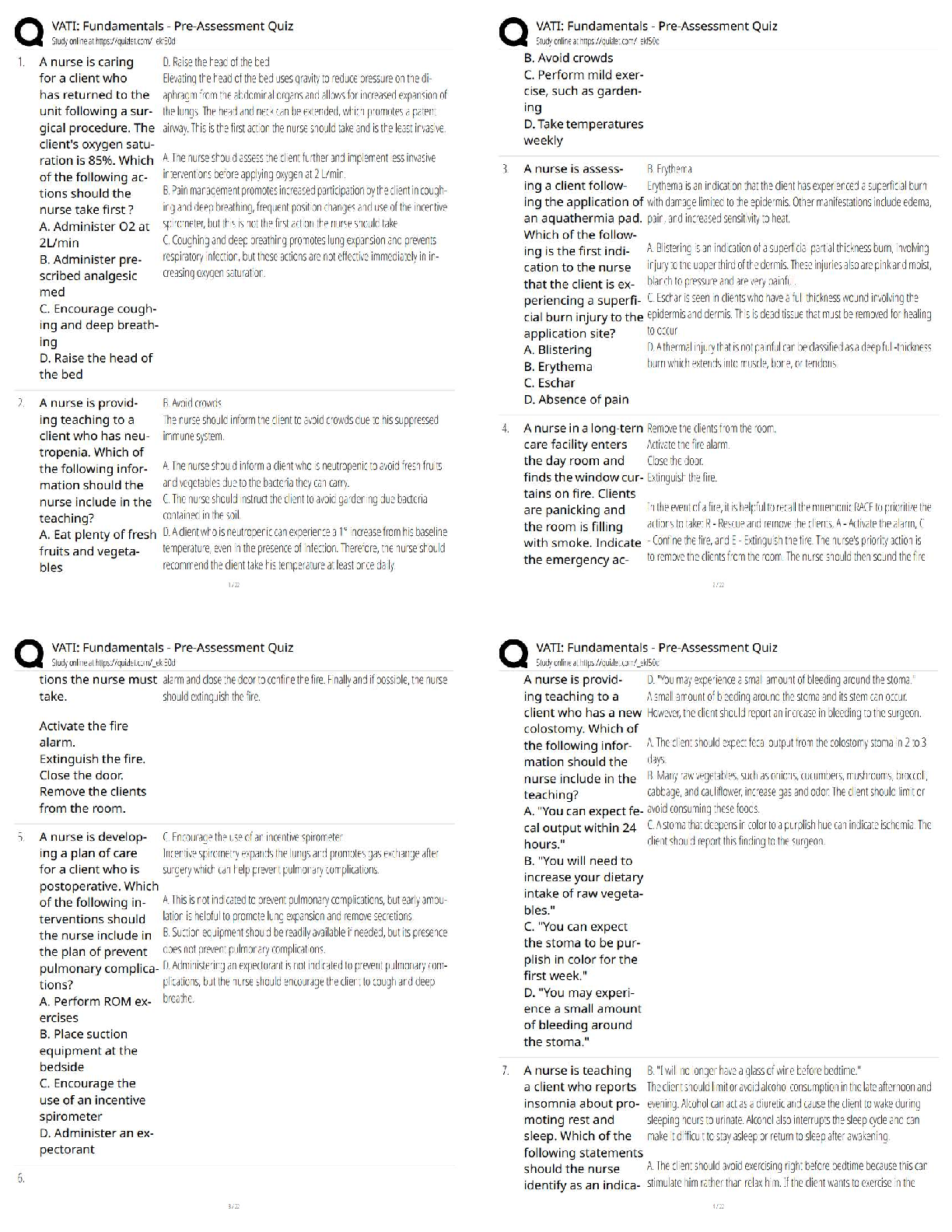 Preview of VATI Fundamentals – Pre-Assessment Quiz / Score 100% / New Version 2026 ATI Practice Questions, Study Guide & NCLEX Prep