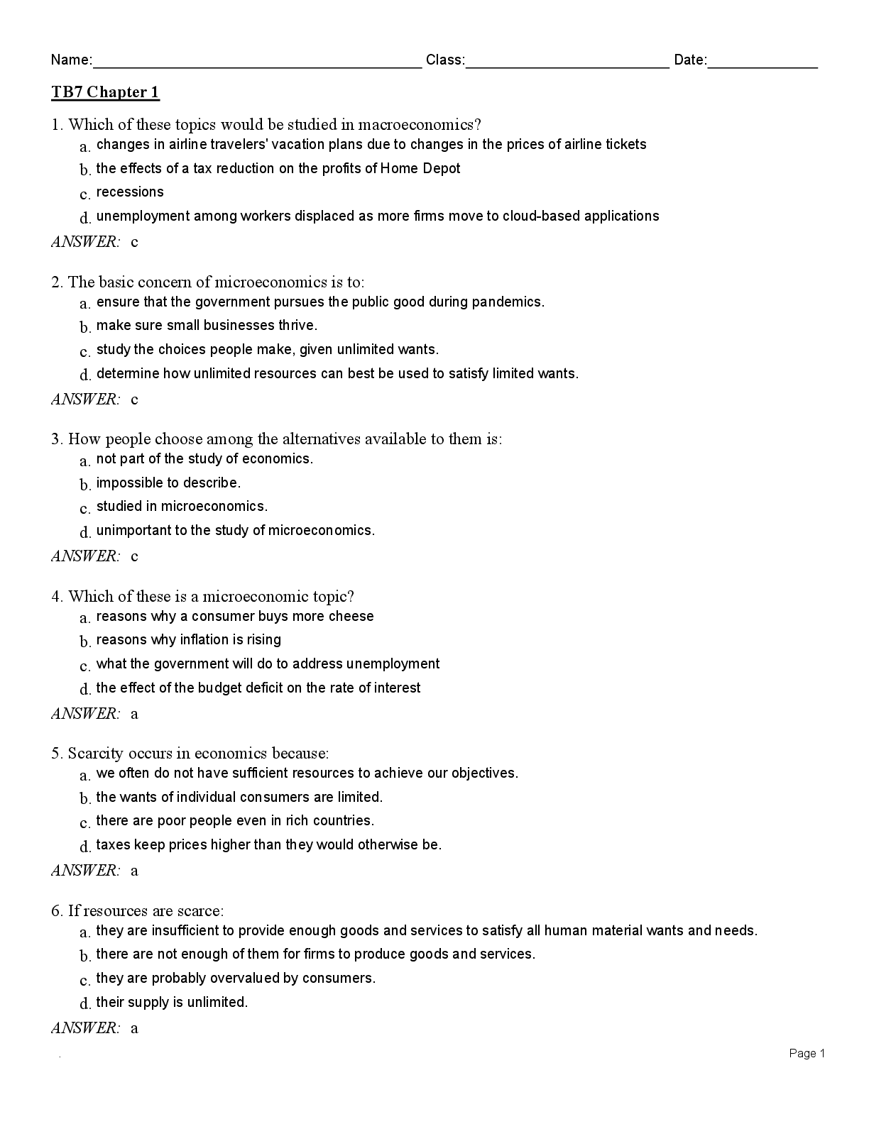 Preview of Microeconomics 7th Edition By Paul Krugman, Robin Wells Test Bank