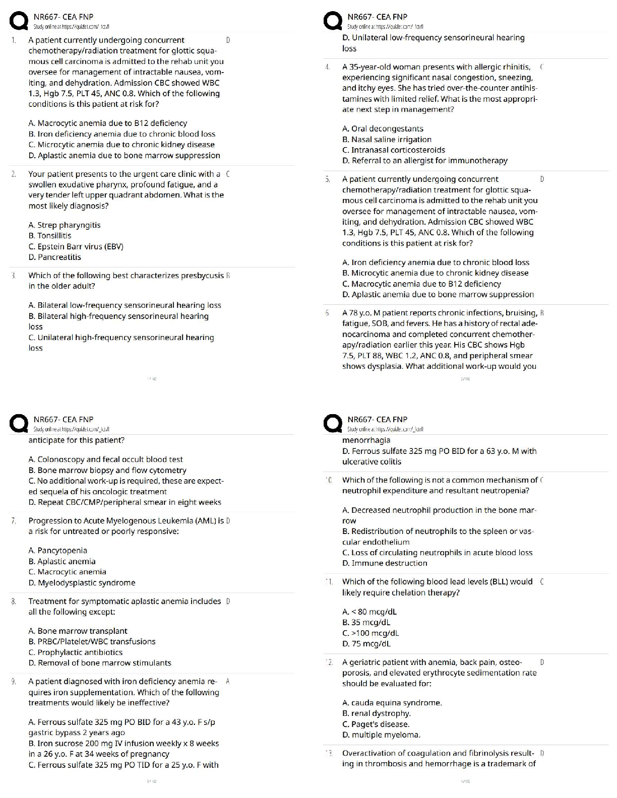 Recommended document preview for NR667 CEA FNP Exam Study Guide / NR667 CEA FNP Questions and Answers / Score 100% / 2026 Updated Version