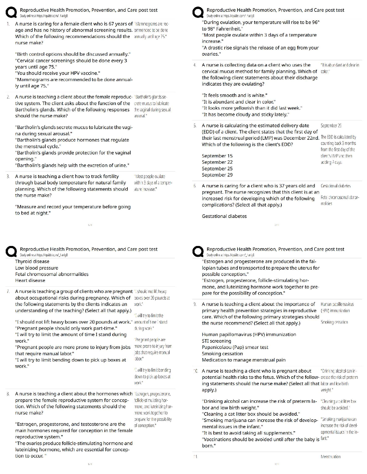 Recommended document preview for Reproductive Health Promotion Prevention and Care Post Test / Reproductive Health Post Test Questions and Answers / Score 100% / 2026 Updated