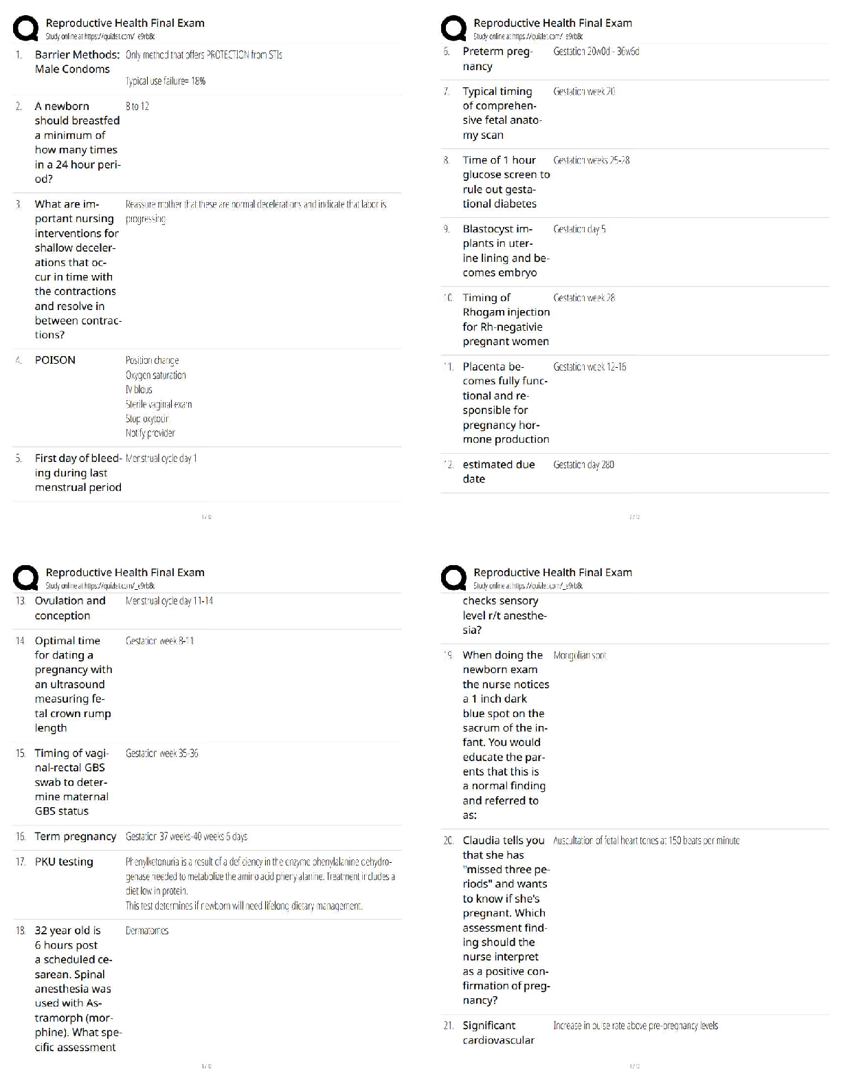Recommended document preview for Reproductive Health Final Exam / Reproductive Health Final Exam Questions and Answers / Score 100% / 2026 Updated Version