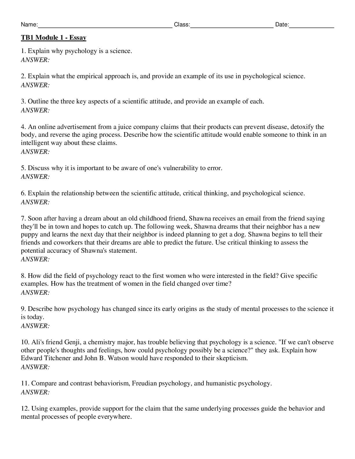Preview of Psychology 14th Edition By David Myers, Nathan DeWall, June Gruber Test Bank