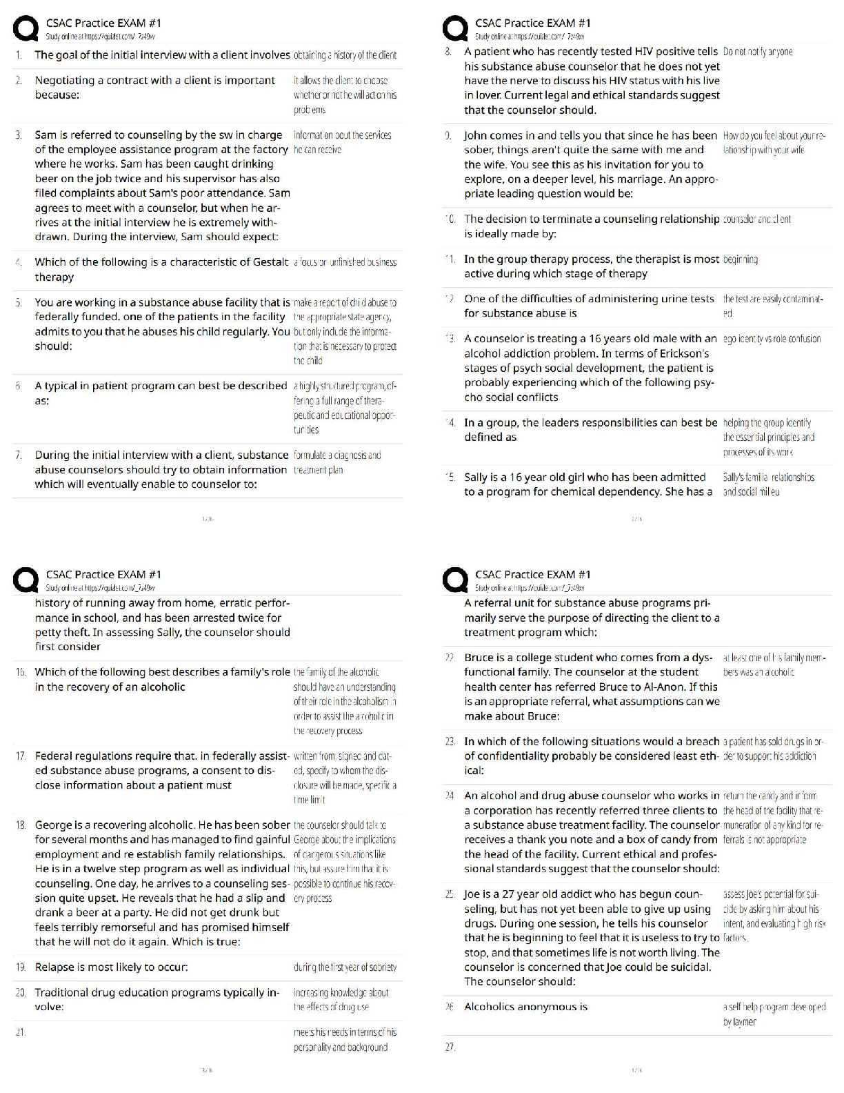 Recommended document preview for CSAC Practice Exam #1 / CSAC Certification Practice Questions and Answers / Score 100% / 2026 Updated Version