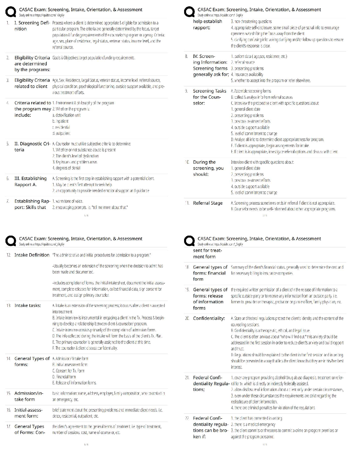 Recommended document preview for CASAC Exam Screening Intake Orientation & Assessment / CASAC Practice Questions and Answers / Certification Prep / 2026 Updated Version