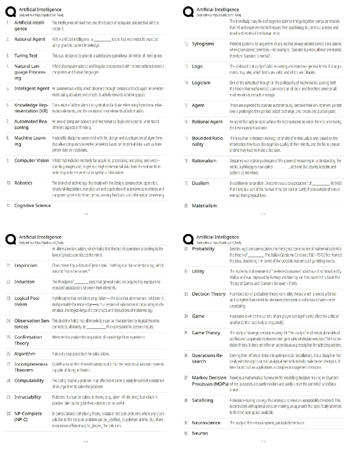 Artificial Intelligence (AI) / Artificial Intelligence Study Guide / AI Practice Questions / 2026 Updated Exam Prep