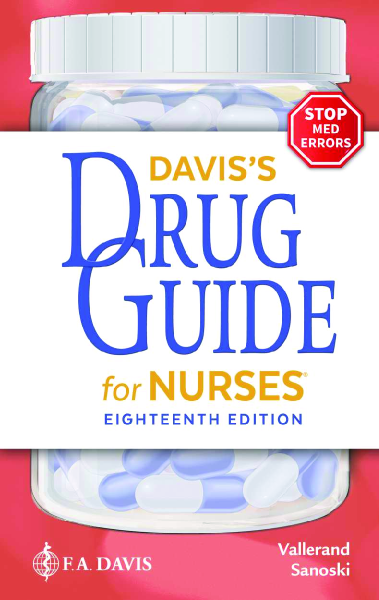 Recommended document preview for Davis's Drug Guide for Nurses 18th Edition By Hazard Vallerand, Cynthia Sanoski eBook PDF