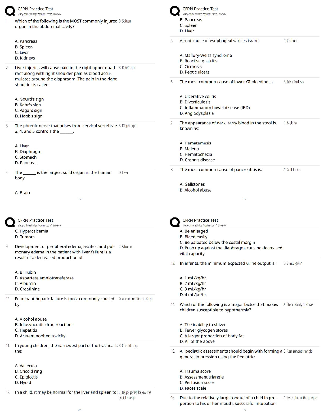 Recommended document preview for CFRN Practice Test / Score 100% / New Version 2026 Update