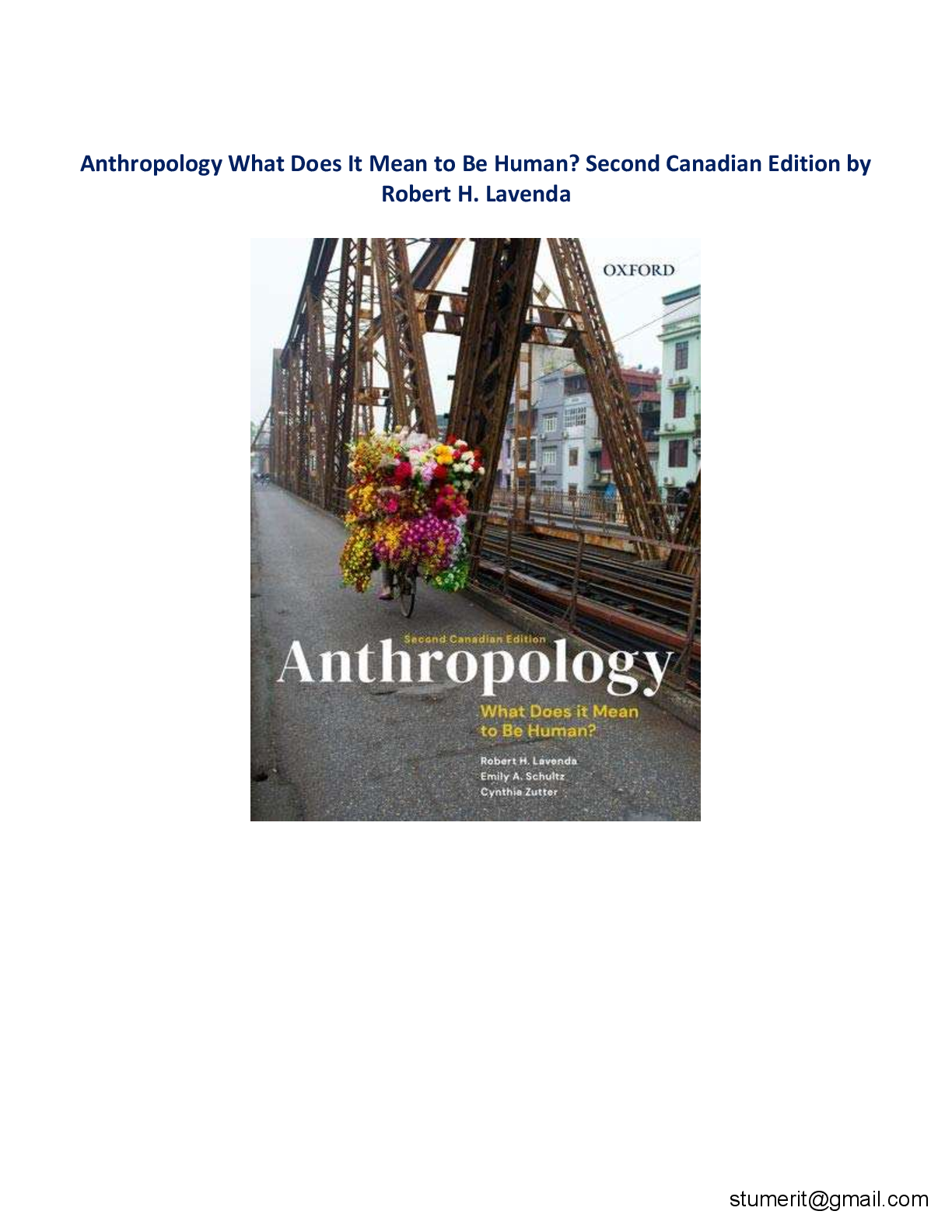 Recommended document preview for Testbank For Anthropology What Does It Mean to Be Human Second Canadian Edition by Robert H. Lavenda