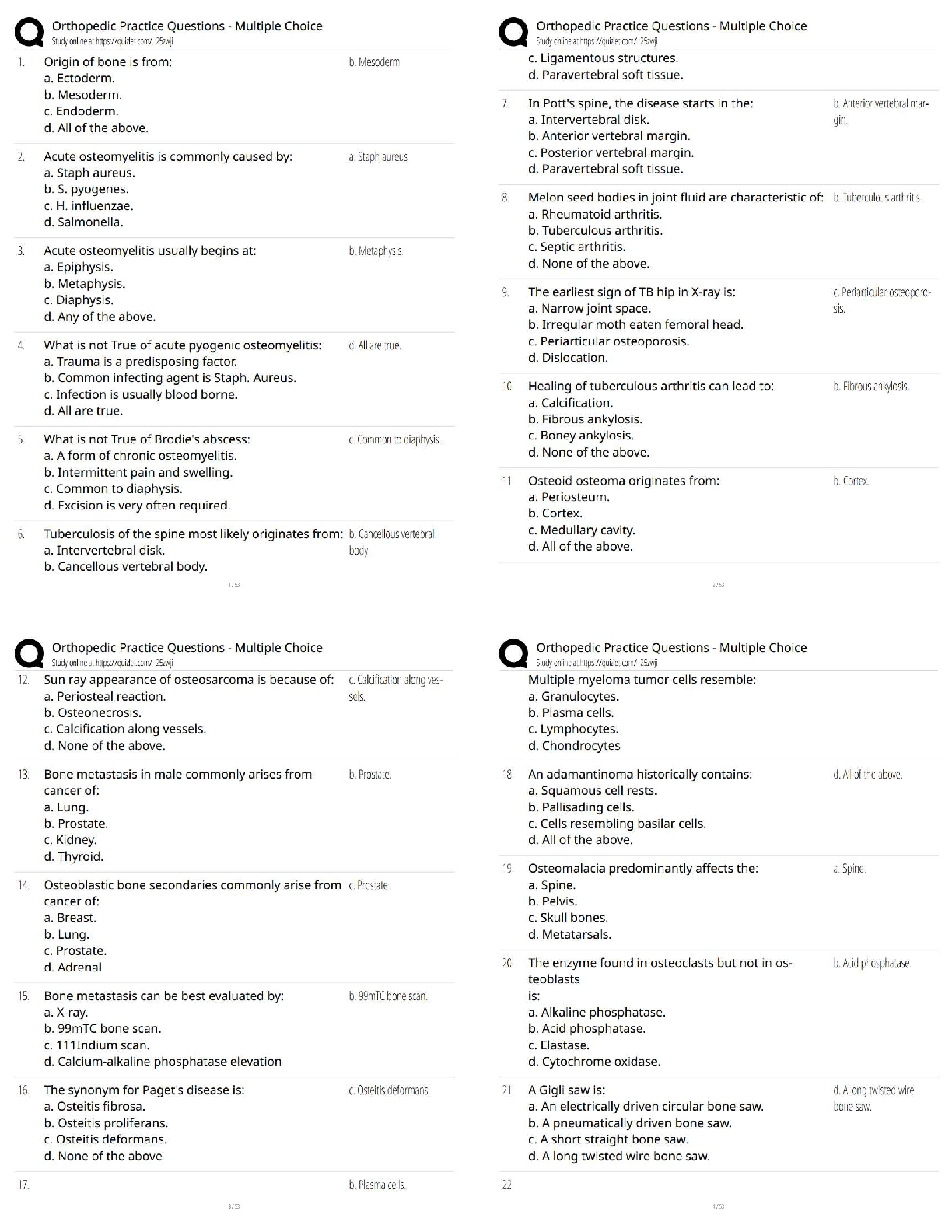 Recommended document preview for Orthopedic Practice Questions Multiple Choice / Score 100% / New Version 2026 Update