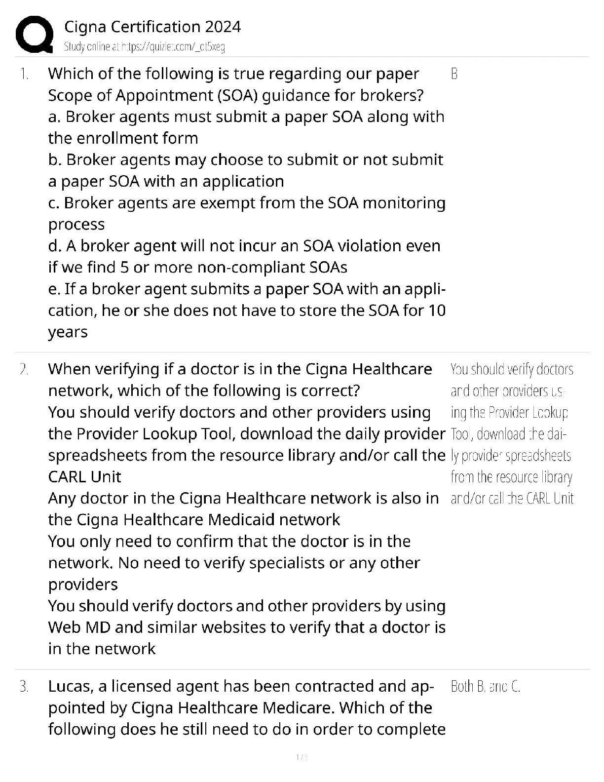 Recommended document preview for Cigna Certification 2024 / Score 100% / New Version 2025 Update / Exam Prep Study Guide