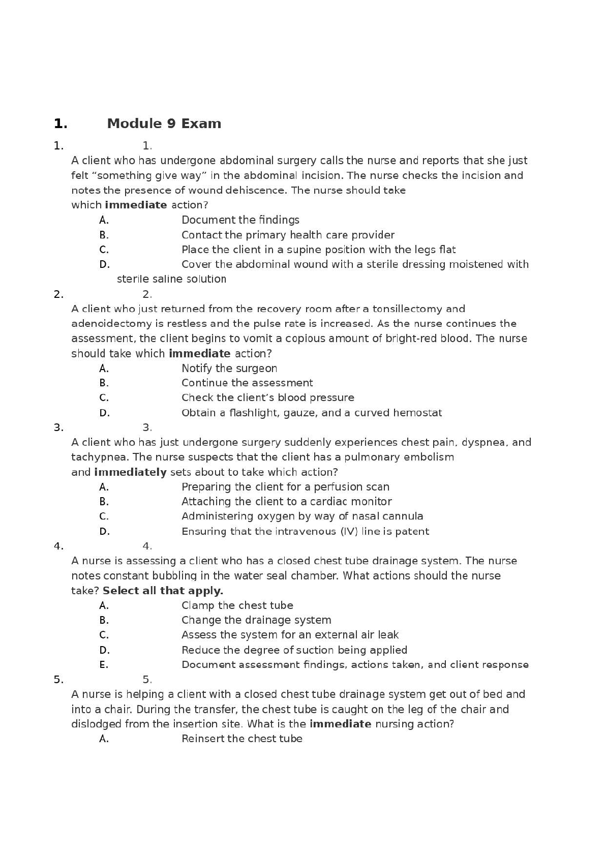 Recommended document preview for NURSING 1015C NCLEX MODULE 9 EXAM QUESTIONS WITH VERIFIED ANSWERS 2026,100%CORRECT