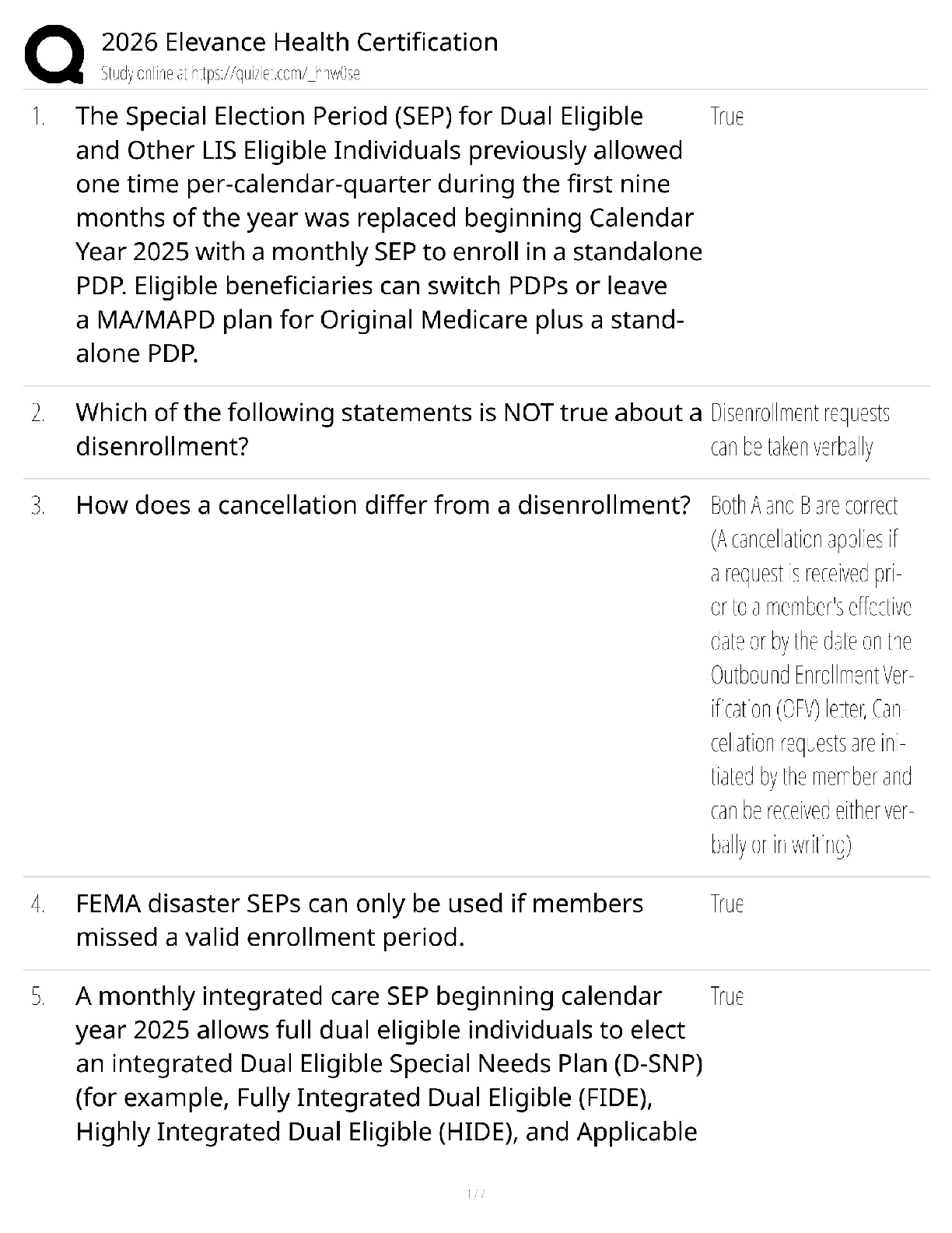 2026 Elevance Health Certification / Score 100% / New Version 2026 Update / Exam Prep Study Guide