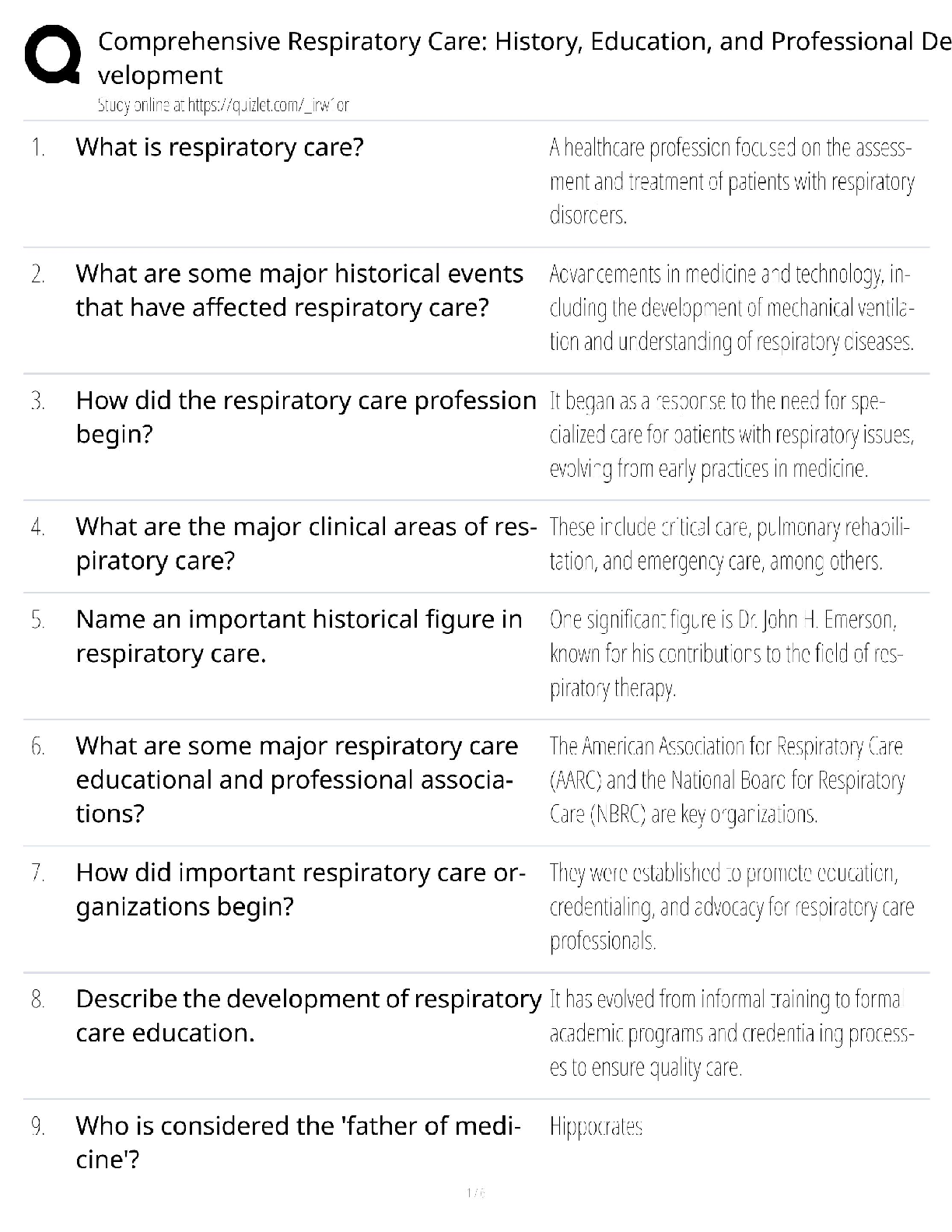 Preview of Respiratory Care History Education / Score 100% / New Version 2025 Update / Professional D
