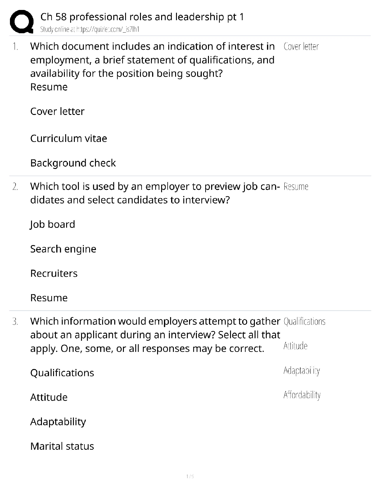 Chapter 58 Professional Roles / Score 100% / New Version 2025 Update / Leadership Part 1 Exam Prep